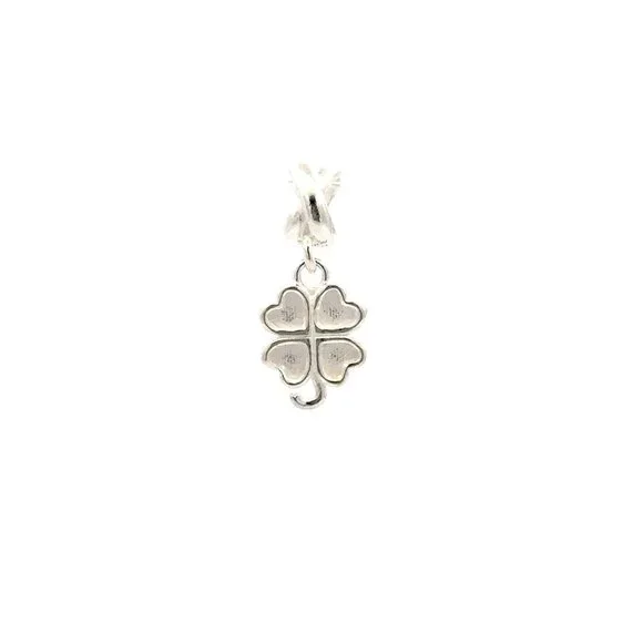 925 Sterling Silver Charm Flower Clover For Charm Bracelet Necklace - Picture 7 of 8